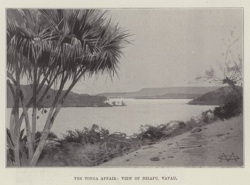 O caso de Tonga, vista de Neiafu, Vavau de Charles Auguste Loye