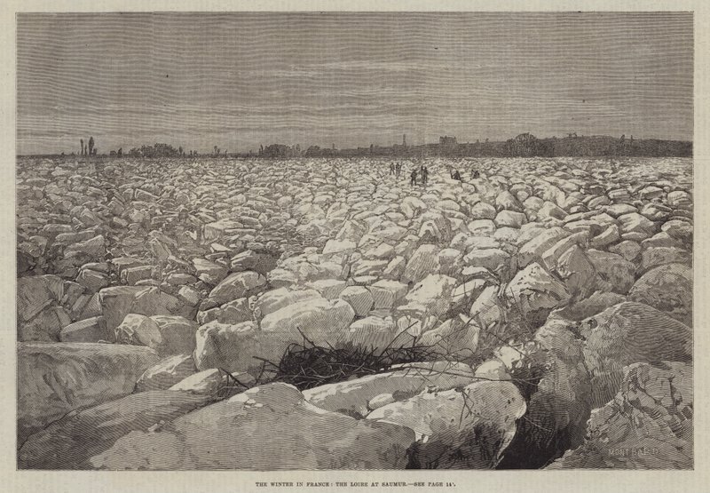 O inverno na França, o Loire em Saumur de Charles Auguste Loye