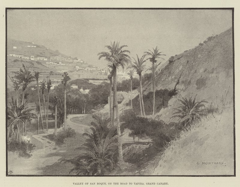 Vale de São Roque, na estrada para Tafira, Grand Canary de Charles Auguste Loye