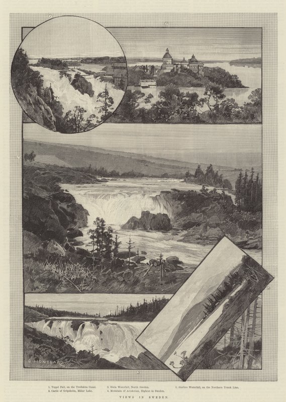 Vistas na Suécia de Charles Auguste Loye