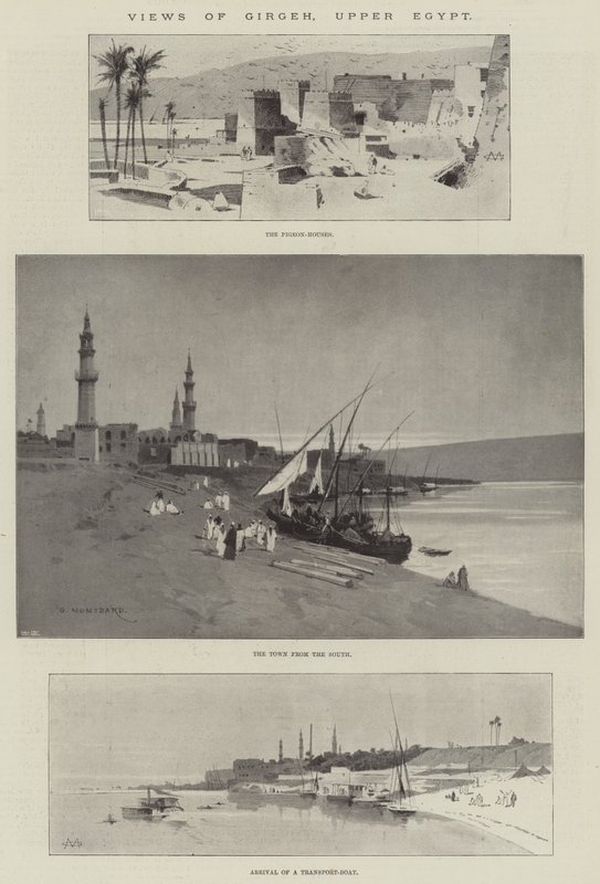 Vistas de Girgeh, Alto Egito de Charles Auguste Loye