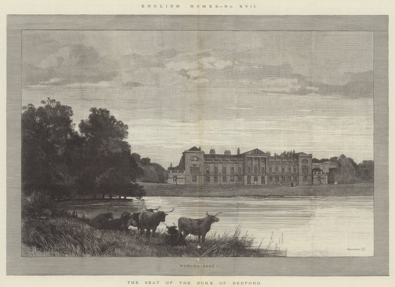 Abadia de Woburn, a sede do duque de Bedford de Charles Auguste Loye