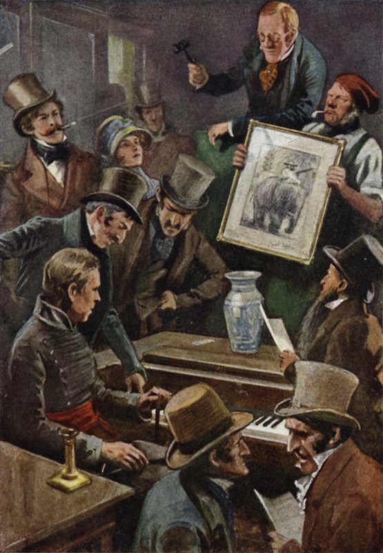 O capitão Dobbin compra um piano e a sra. Crawley compra uma foto de Charles Crombie