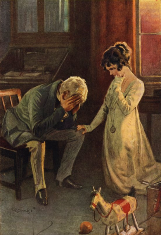 O velho Sedley confessa o verdadeiro estado de coisas para Amelia de Charles Crombie