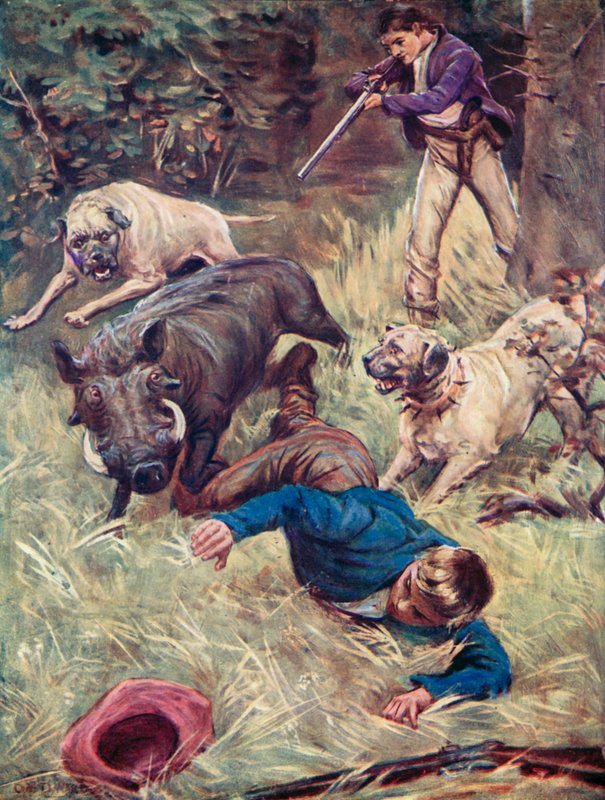 Ilustração para a família suíça Robinson de Charles Daniel Ward