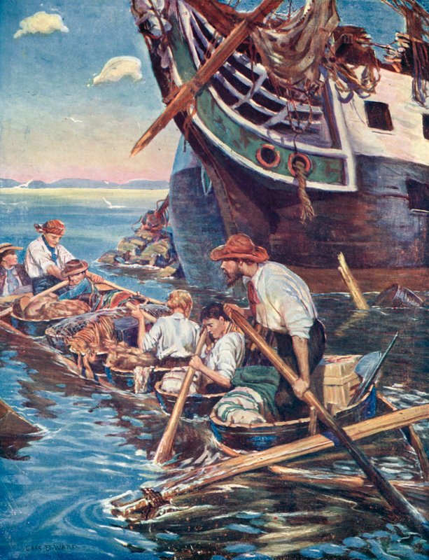 Ilustração para a família suíça Robinson de Charles Daniel Ward