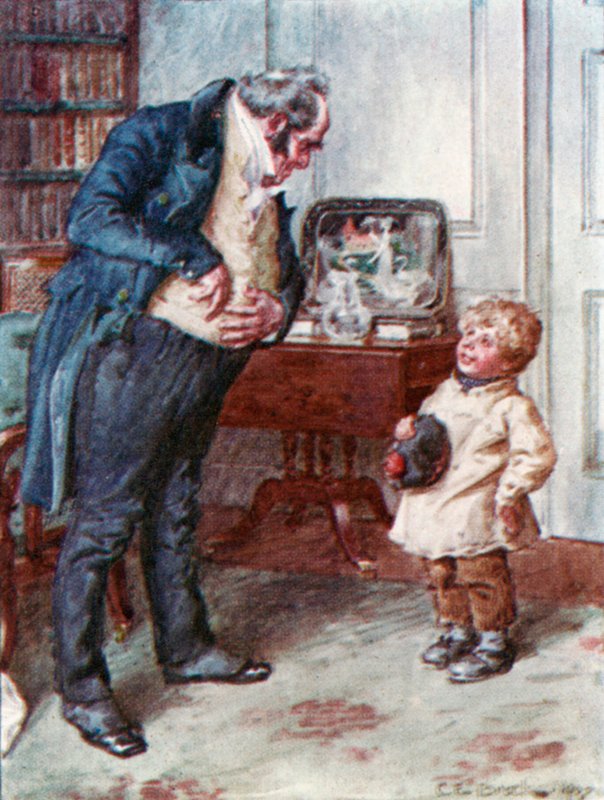 Ilustração para Doctor Marigolds Prescription por Dickens de Charles Edmund after Brock