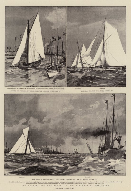 O Concurso para a America Cup, Sketches at the Races de Charles Edward Dixon