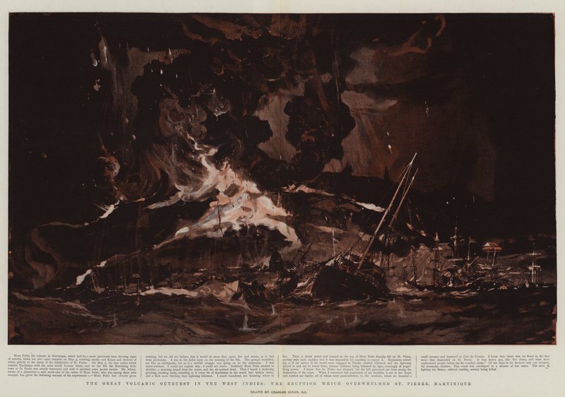 A Grande Explosão Vulcânica nas Índias Ocidentais, a Erupção que assolou St Pierre, Martinica de Charles Edward Dixon