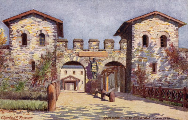 Saalburg, Porta Decumania, de fora de Charles Edwin Flower