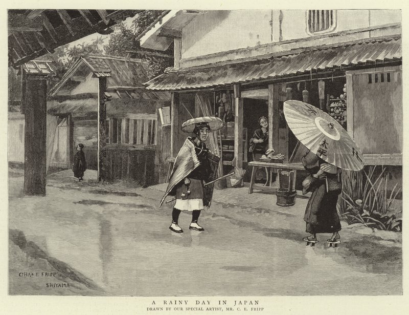 Um dia chuvoso no Japão de Charles Edwin Fripp