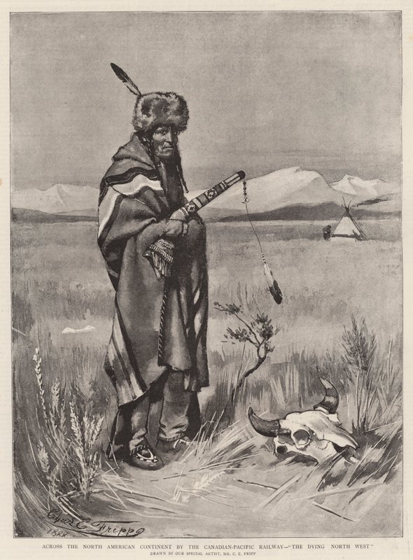 Atravessando o continente norte-americano pela Canadian-Pacific Railway, The Dying North West de Charles Edwin Fripp