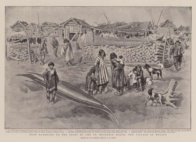 De Klondyke à costa pela rota de São Miguel, a aldeia de Nulato de Charles Edwin Fripp