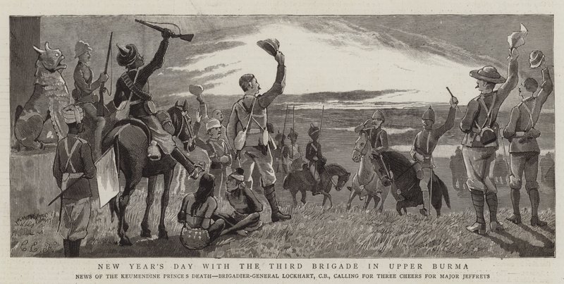Dia de Ano Novo com a Terceira Brigada na Alta Birmânia de Charles Edwin Fripp