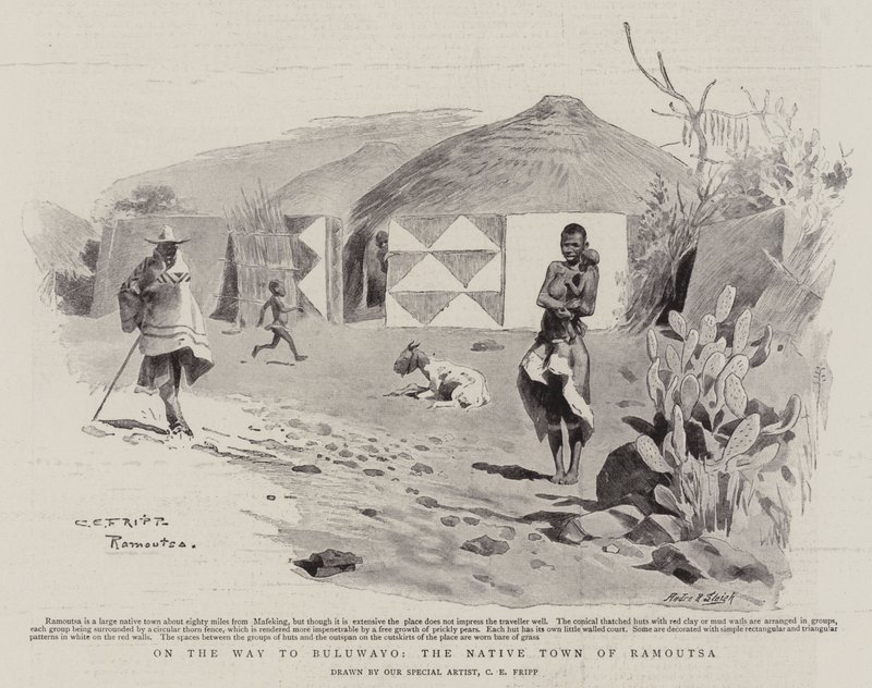 No caminho para Buluwayo, a cidade nativa de Ramoutsa de Charles Edwin Fripp