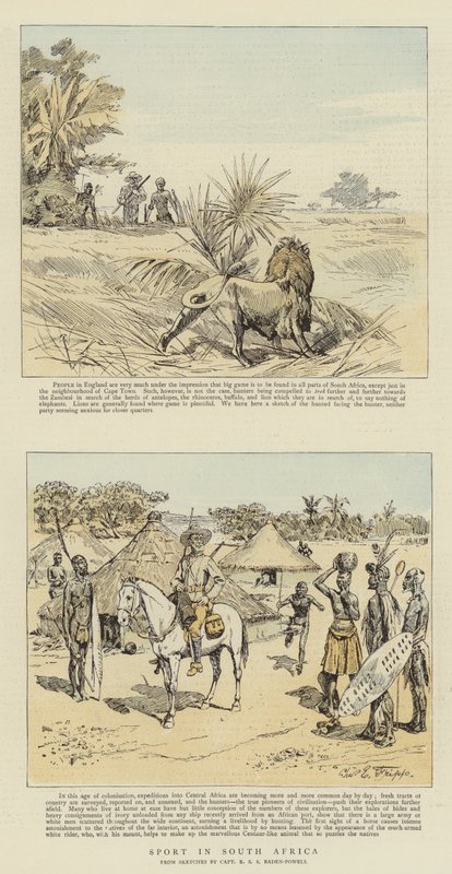 Esporte na África do Sul (cromolitro) de Charles Edwin Fripp
