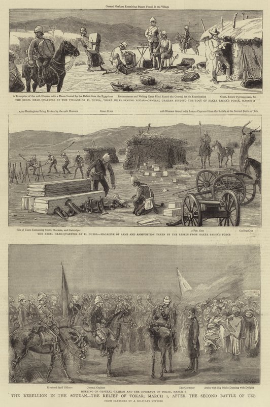 A Rebelião no Sudão, o Socorro de Tokar, 1 de março, após a Segunda Batalha de Teb de Charles Edwin Fripp