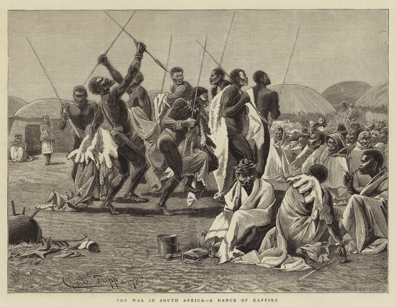 A guerra na África do Sul, uma dança de kaffirs de Charles Edwin Fripp