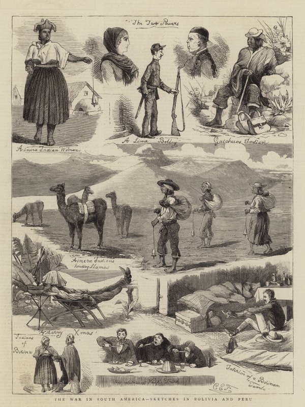 A guerra na América do Sul, esboços na Bolívia e no Peru de Charles Edwin Fripp