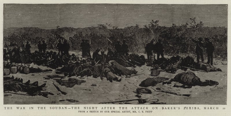 A Guerra no Sudão, a Noite após o Ataque à Baker Zeriba, 22 de março de Charles Edwin Fripp
