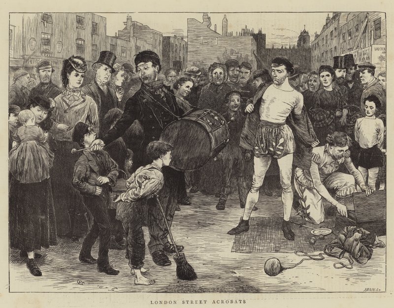 Acrobatas da rua de Londres de Charles Green