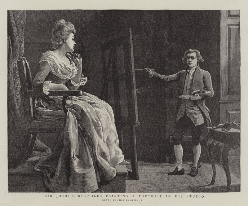 Sir Joshua Reynolds pintando um retrato em seu estúdio de Charles Green