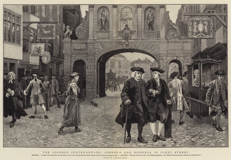 O Centenário da Johnson, Dr. Johnson e Boswell na Fleet Street de Charles Green