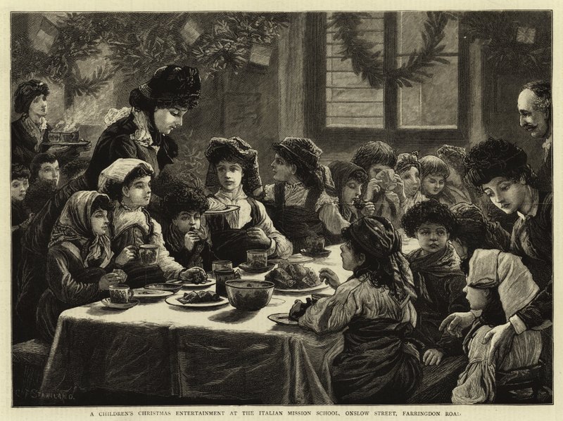 Entretenimento infantil de Natal na Escola Missionária Italiana, Onslow Street, Farringdon Road de Charles J. Staniland