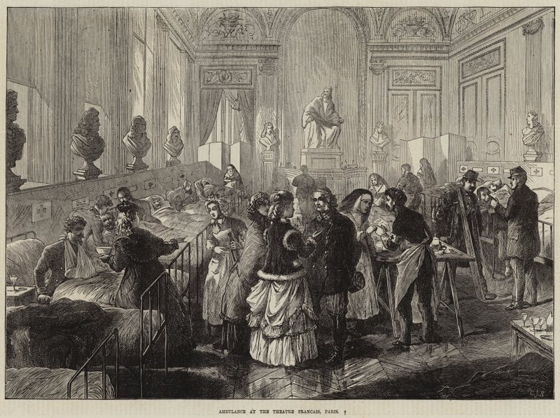 Ambulância no Teatro Francais, Paris de Charles J. Staniland