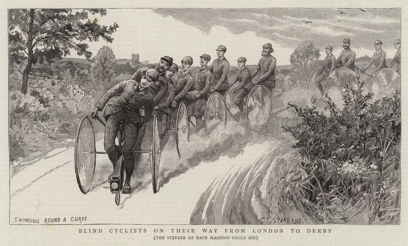Ciclistas cegos a caminho de Londres a Derby de Charles J. Staniland