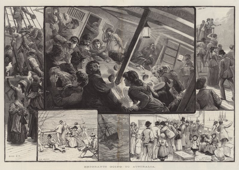 Emigrantes indo para a Austrália de Charles J. Staniland