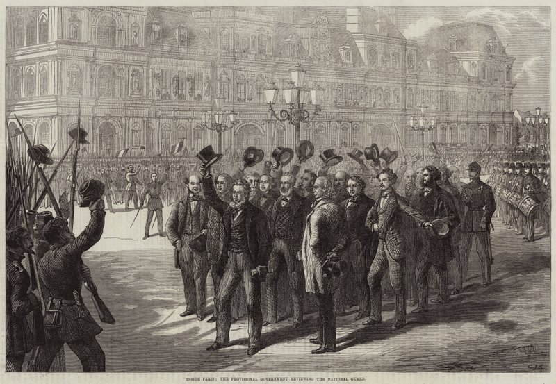 Dentro de Paris, o Governo Provisório revisando a Guarda Nacional de Charles J. Staniland