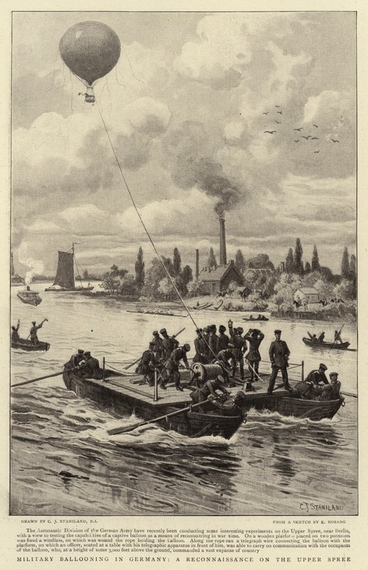Balonismo militar na Alemanha, um reconhecimento no Upper Spree de Charles J. Staniland