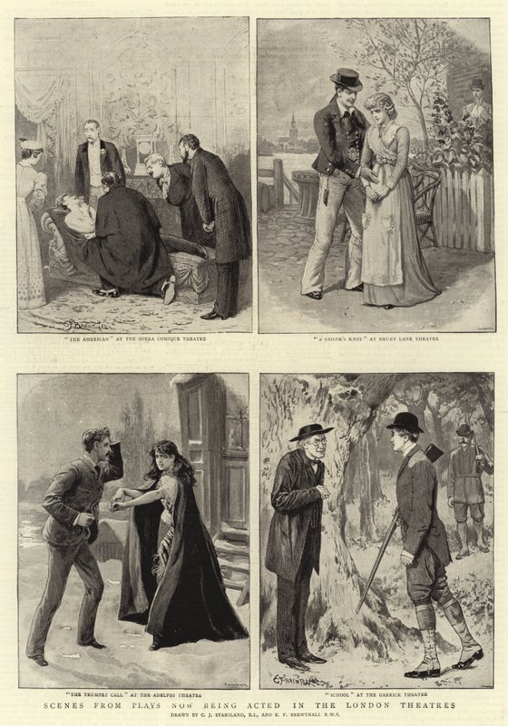 Cenas de Plays sendo representadas nos Teatros de Londres de Charles J. Staniland