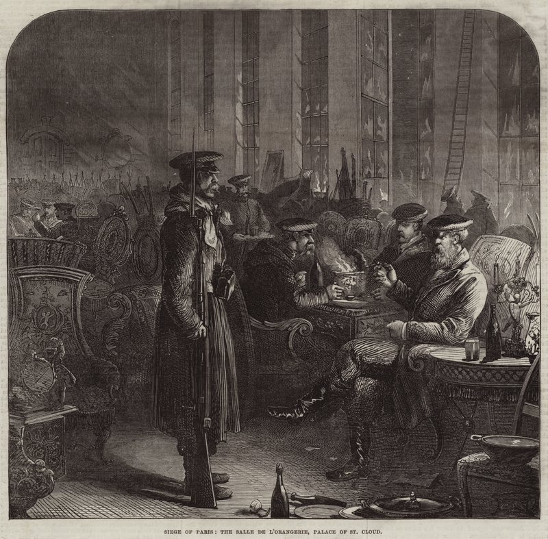 Cerco de Paris, a Sala do Laranjal, Palácio de St Cloud de Charles J. Staniland