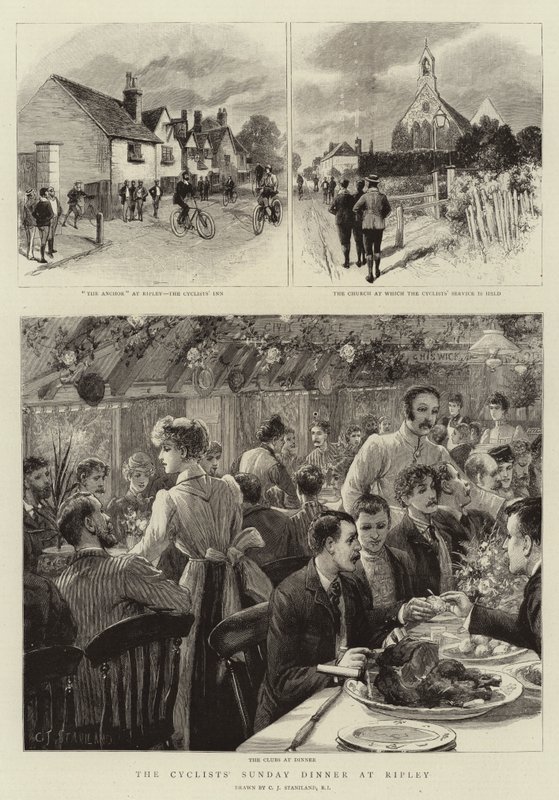 Jantar de domingo dos ciclistas no Ripley de Charles J. Staniland