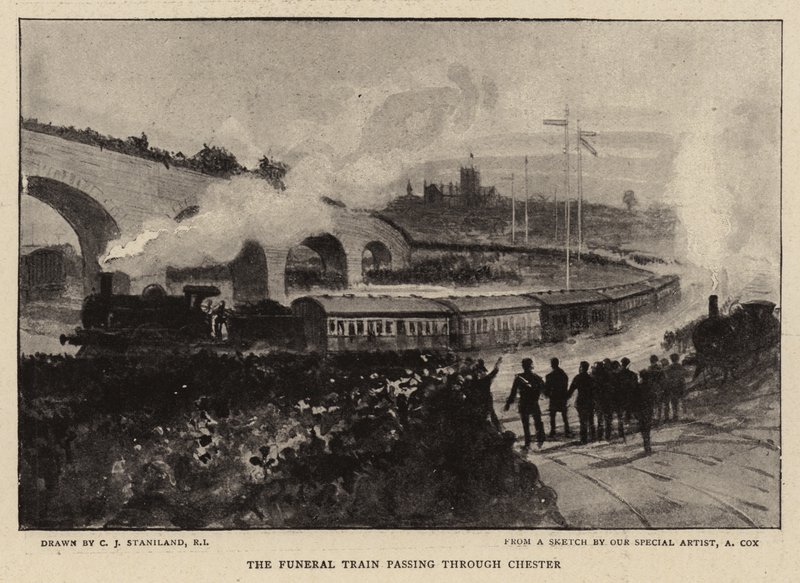 O trem fúnebre passando por Chester de Charles J. Staniland
