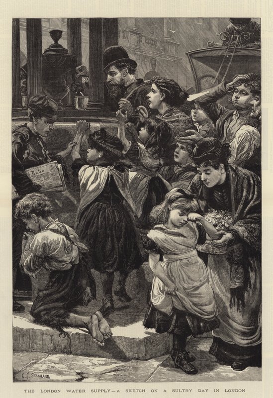 O abastecimento de água de Londres, um esboço em um dia abafado em Londres de Charles J. Staniland