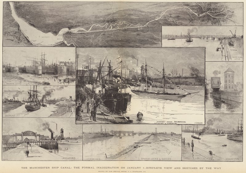O Manchester Ship Canal, a inauguração formal em 1 de janeiro de Charles J. Staniland