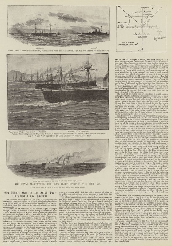 As manobras navais, a frota azul varrendo o mar da Irlanda de Charles J. Staniland