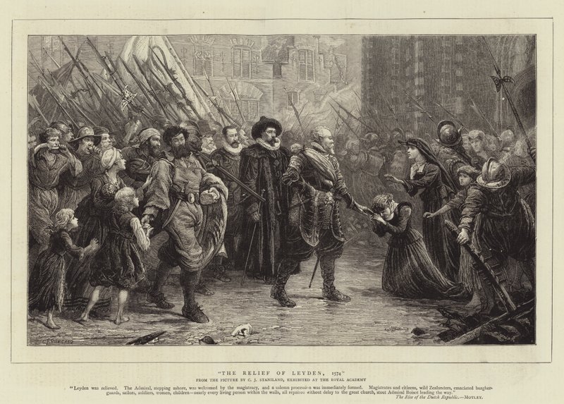 O alívio de Leyden, 1574 de Charles J. Staniland