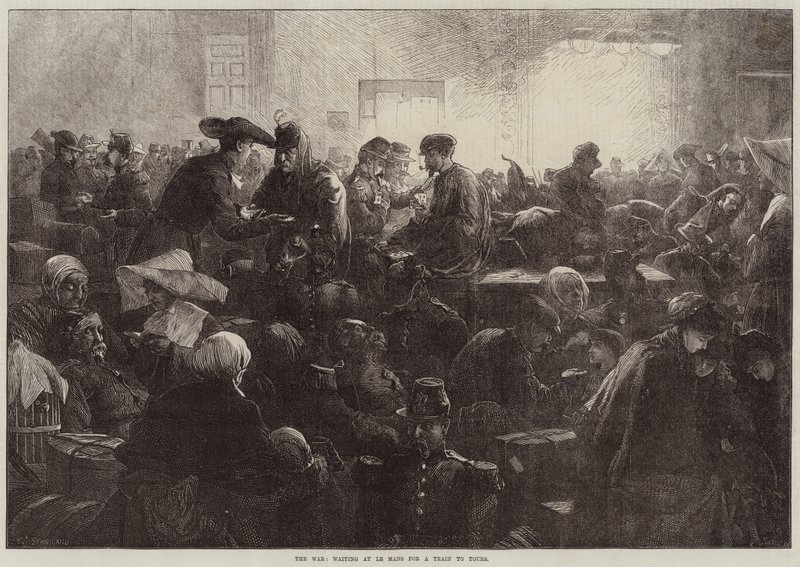 A guerra, esperando em Le Mans por um trem para Tours de Charles J. Staniland