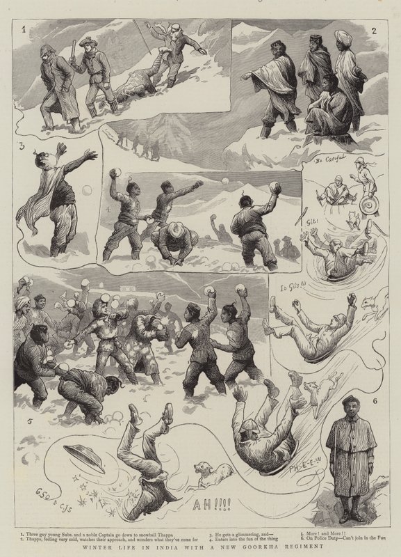 Vida de Inverno na Índia com um novo Regimento Goorkha de Charles J. Staniland