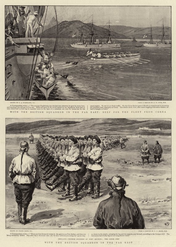 Com o esquadrão britânico no Extremo Oriente de Charles J. Staniland