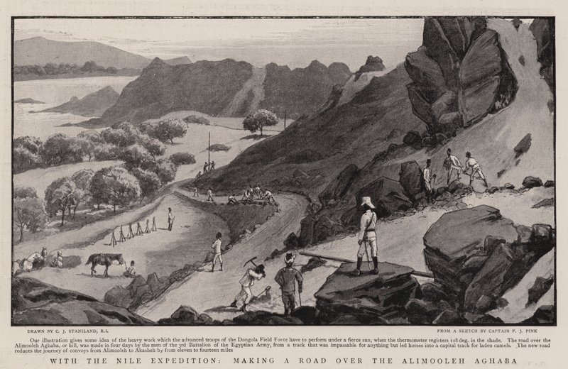 Com a Expedição do Nilo, fazendo uma estrada sobre o Alimooleh Aghaba de Charles J. Staniland