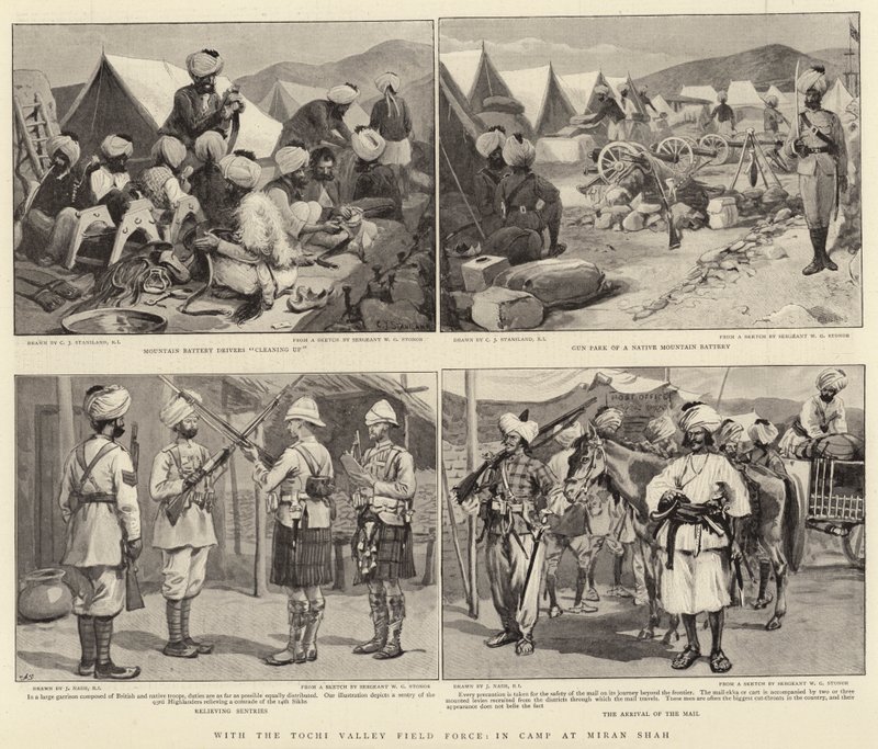 Com a Força de Campo do Vale de Tochi, em Camp at Miran Shah de Charles J. Staniland