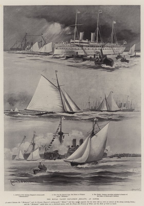 A, real, iate, esquadra regatta, em, Cowes de Charles John de Lacy