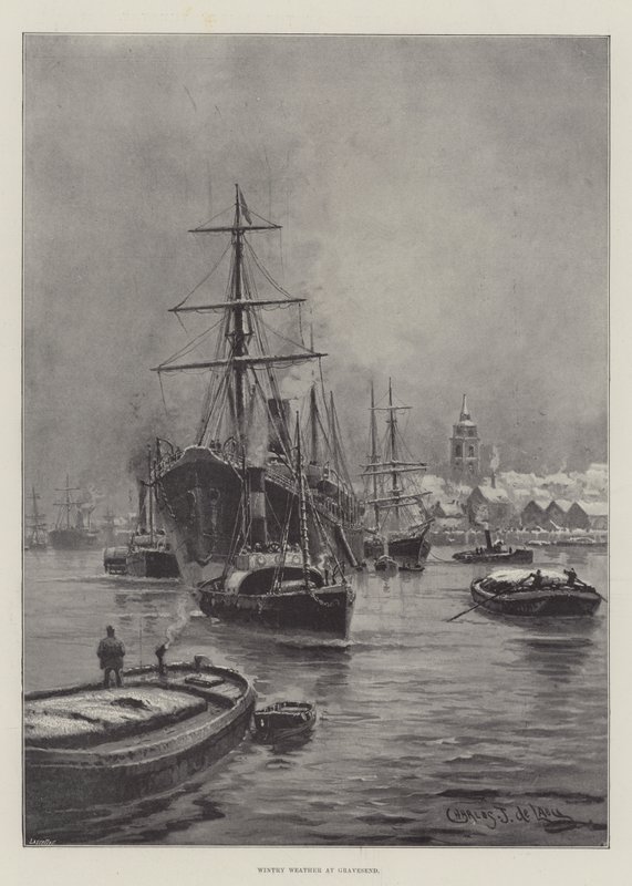 Clima invernal em Gravesend de Charles John de Lacy