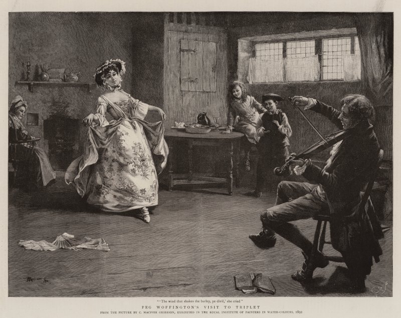 Visita de Peg Woffington ao Triplet de Charles MacIvor or MacIver Grierson