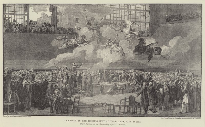 O juramento na quadra de tênis de Versalhes, 20 de junho de 1789 de Charles Monnet